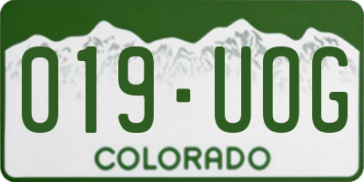 CO license plate 019UOG