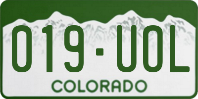 CO license plate 019UOL