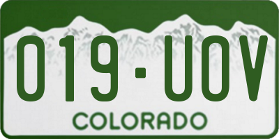 CO license plate 019UOV