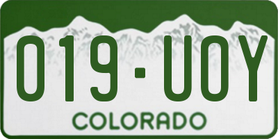 CO license plate 019UOY
