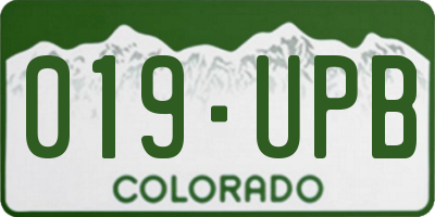 CO license plate 019UPB