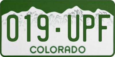 CO license plate 019UPF