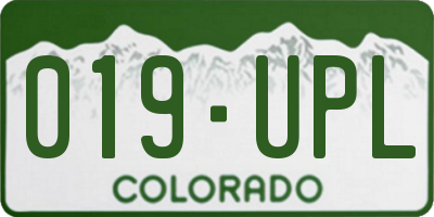 CO license plate 019UPL