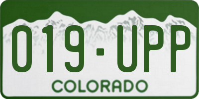 CO license plate 019UPP