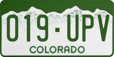 CO license plate 019UPV