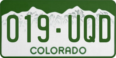 CO license plate 019UQD