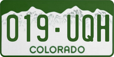 CO license plate 019UQH