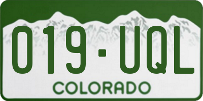 CO license plate 019UQL