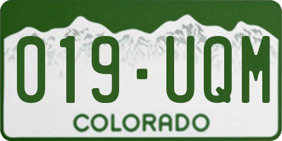 CO license plate 019UQM
