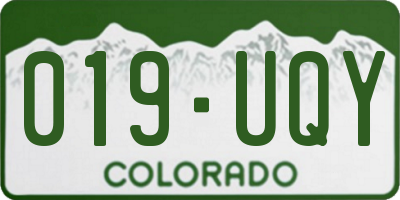 CO license plate 019UQY