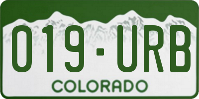 CO license plate 019URB