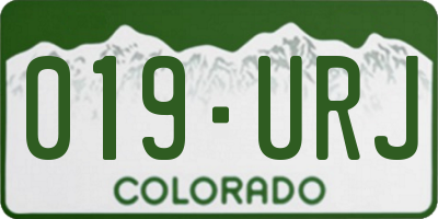 CO license plate 019URJ