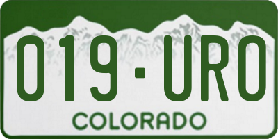 CO license plate 019URO