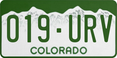 CO license plate 019URV