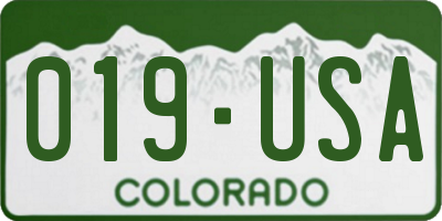 CO license plate 019USA