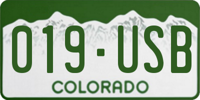 CO license plate 019USB