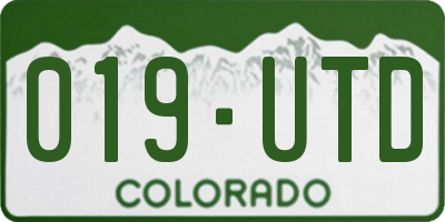 CO license plate 019UTD