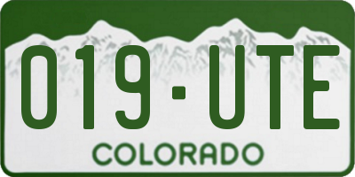 CO license plate 019UTE