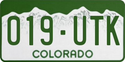 CO license plate 019UTK