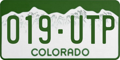 CO license plate 019UTP
