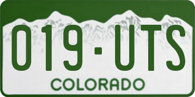 CO license plate 019UTS