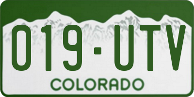 CO license plate 019UTV