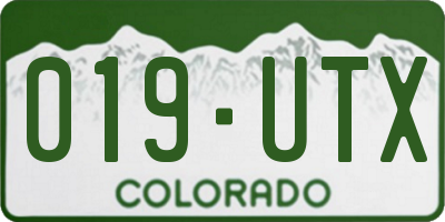 CO license plate 019UTX