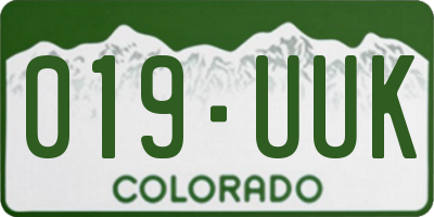 CO license plate 019UUK