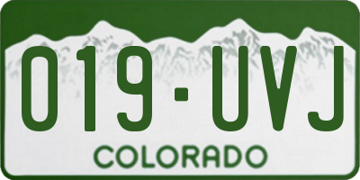 CO license plate 019UVJ