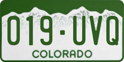 CO license plate 019UVQ