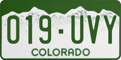 CO license plate 019UVY