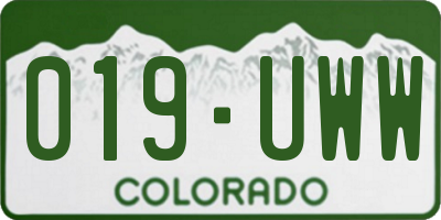 CO license plate 019UWW