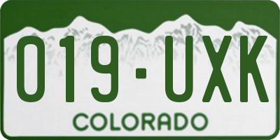 CO license plate 019UXK