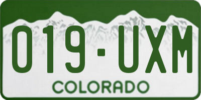 CO license plate 019UXM
