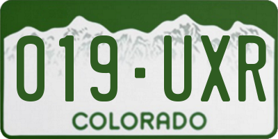CO license plate 019UXR