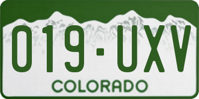 CO license plate 019UXV