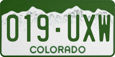 CO license plate 019UXW
