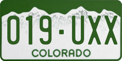 CO license plate 019UXX