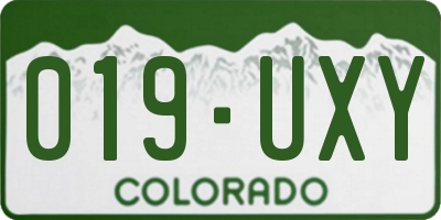 CO license plate 019UXY