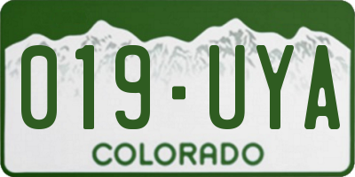 CO license plate 019UYA
