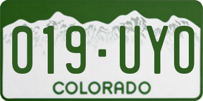 CO license plate 019UYO