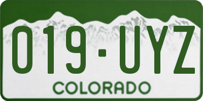 CO license plate 019UYZ