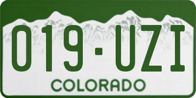 CO license plate 019UZI