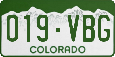 CO license plate 019VBG