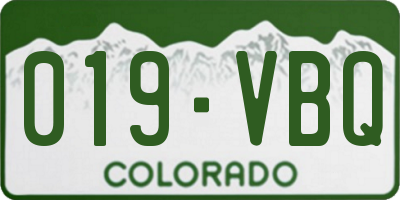 CO license plate 019VBQ
