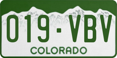 CO license plate 019VBV