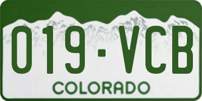 CO license plate 019VCB