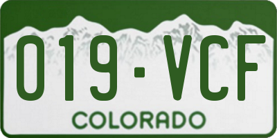 CO license plate 019VCF