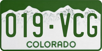 CO license plate 019VCG