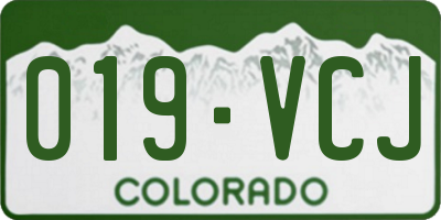 CO license plate 019VCJ